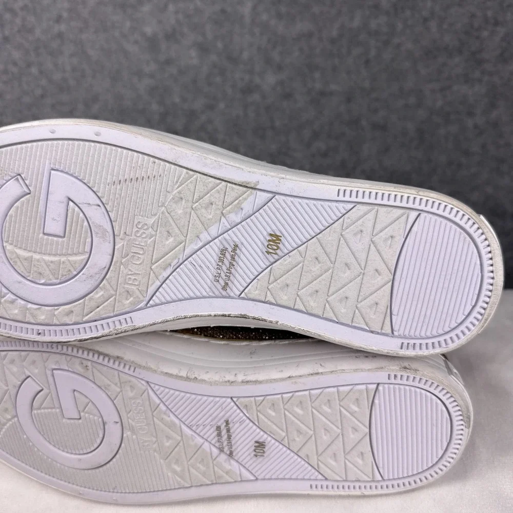 G by GUESS Sneakers GGGREDDA-T Size 10M Gold Glitter Metallic Slip On Shoes
